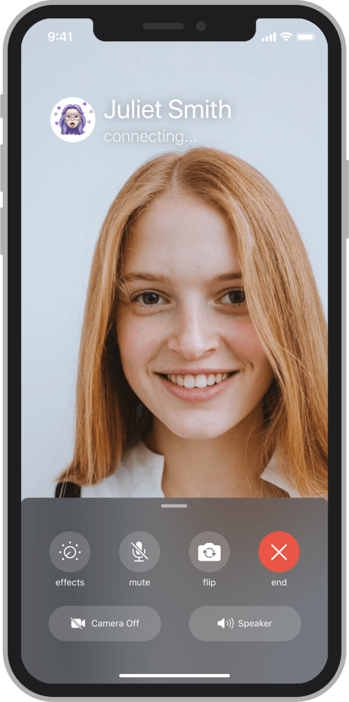 iphone with girl on screen